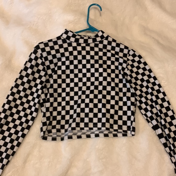 Checkered long sleeve cropped - Picture 2 of 2